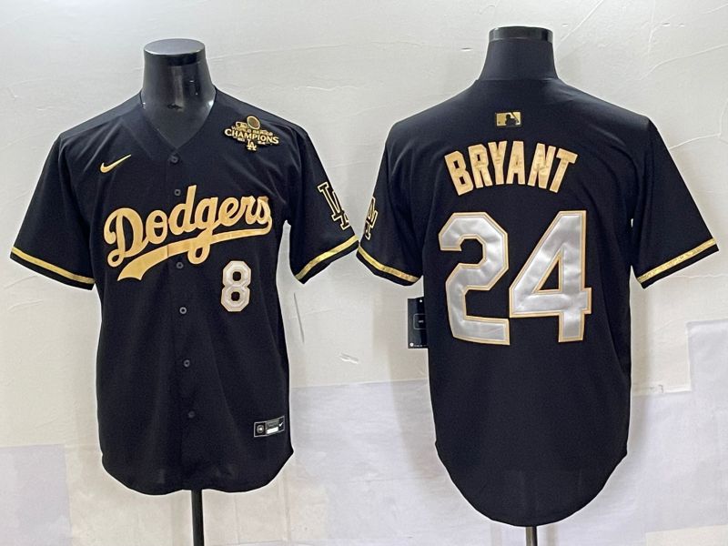 Men 2025 Los Angeles Dodgers #24 Bryant Black gold Nike MLB Jersey style 7075->los angeles dodgers->MLB Jersey